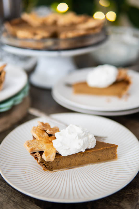 Smoked Pumpkin Pie with Eggnog Whipped Cream