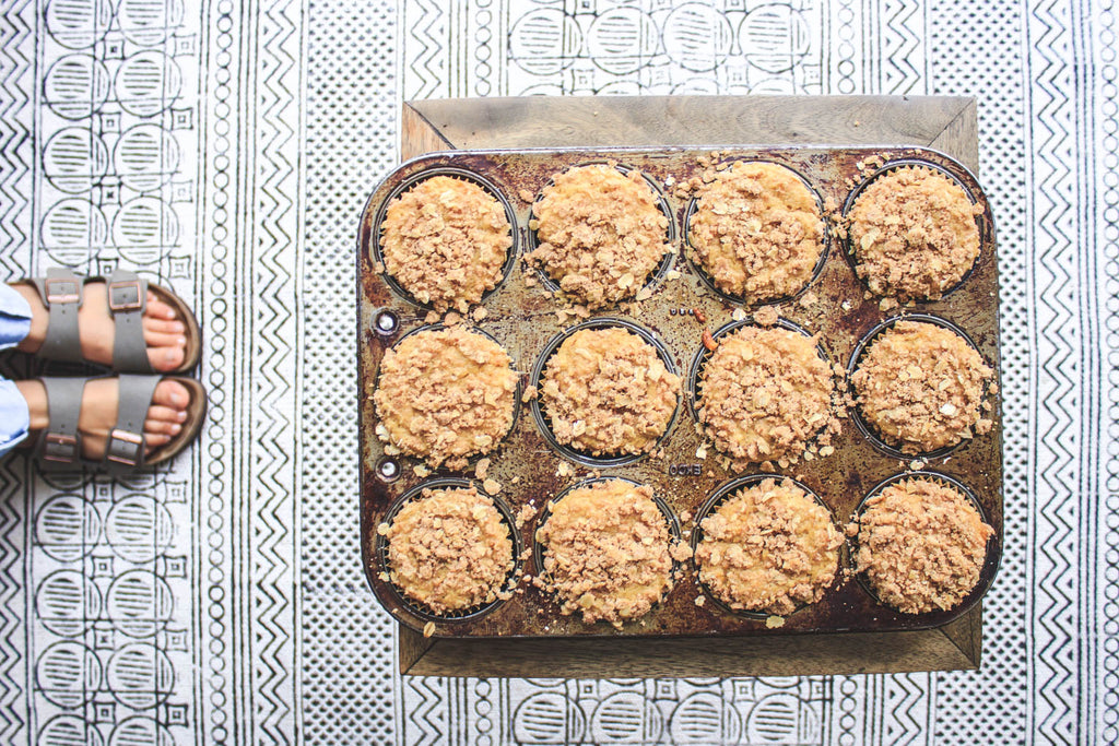 Ricotta Banana Oat Crumb Muffins